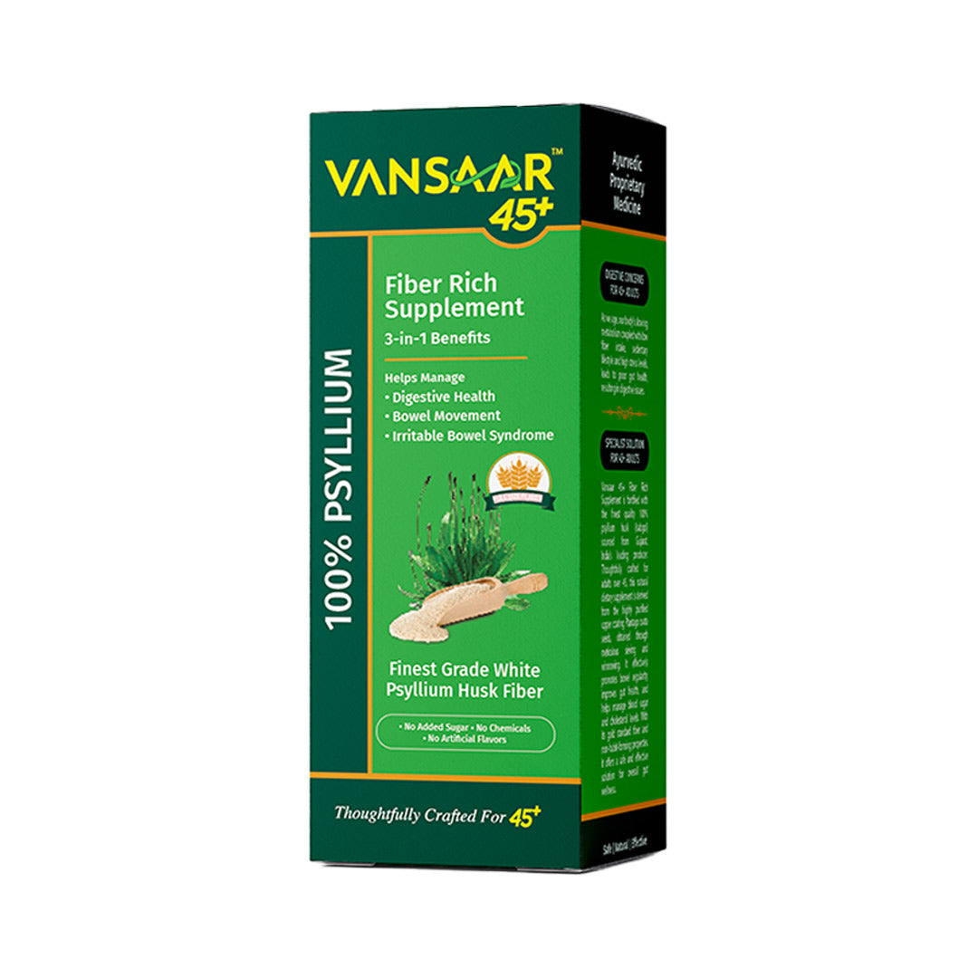 Isabgol Fiber Rich Supplement | Single Blend, Highest Grade Whole Psyllium Husk | With Dietary Fiber, Supports Heart & Digestive Health
