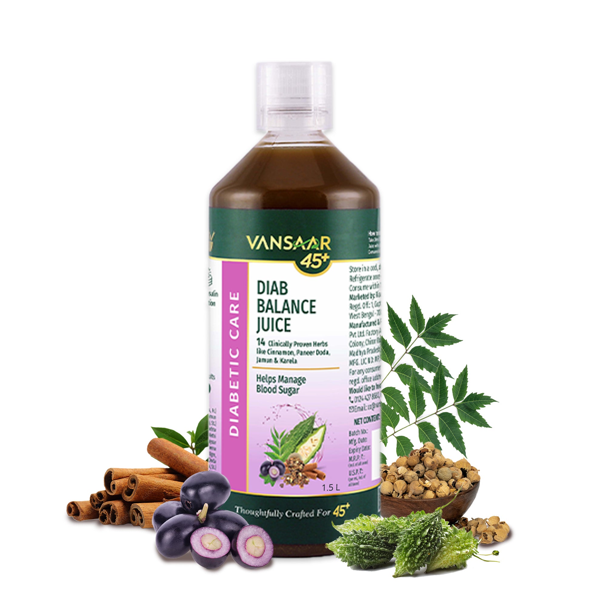 Diab Balance Juice with Paneer Doda & Cinnamon | For Blood Sugar Balance & Healthy HbA1c Levels