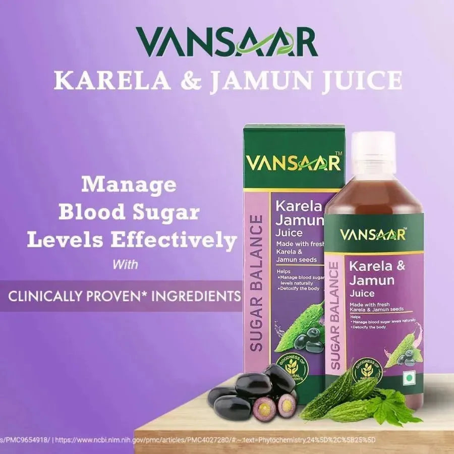 Karela & Jamun Juice | Blood Sugar Control For Prediabetics & Diabetics - Vansaar