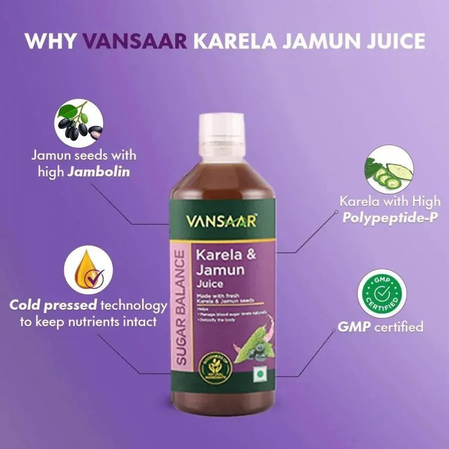 Karela & Jamun Juice | Blood Sugar Control For Prediabetics & Diabetics - Vansaar