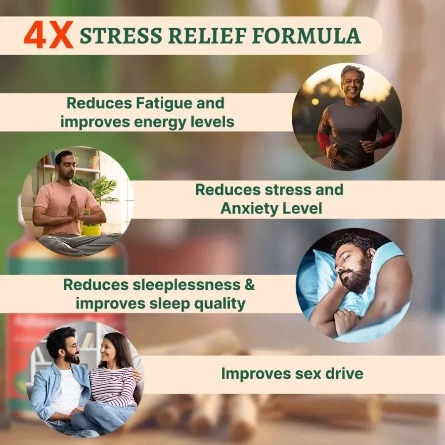 Ashwagandha Tablets For 45+ Men & Women | 4X Stress & Anxiety Relief | Better Sleep Quality | Non-Habit Forming, 100% Pure Ashwagandha With Withanoid. - Vansaar