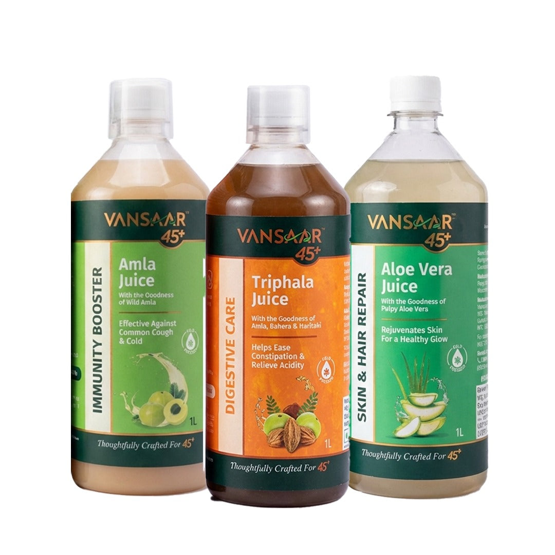 Everyday Wellbeing Combo: Amla, Aloe Vera & Triphala Juice - 1L Each
