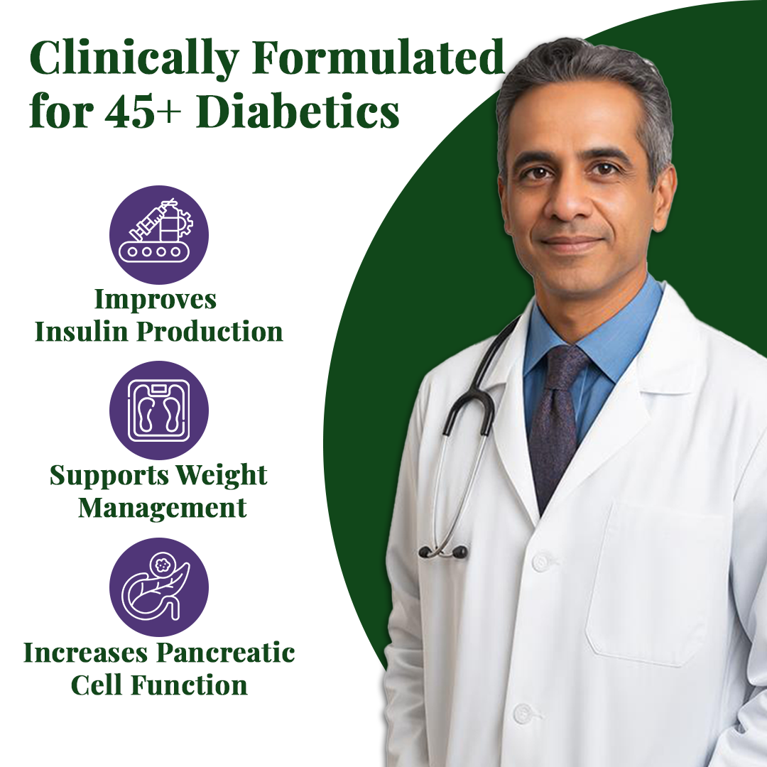Diab Balance Powder - 250g | Karela, Jamun, Neem Powder Enhanced with 11 Clinically Proven Herbs | Ayurvedic Sugar Management For Diabetes Care | No Preservatives, Easy to Mix