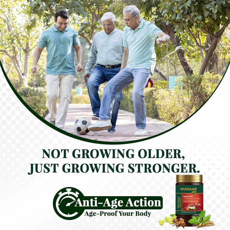 Vansaar 45+ Ayuprash 950g - Energy & Immunity Booster for 45+ Adults|Goodness of Chyawanprash with 50 Potent Herbs & Superfoods Naturally Sweetened with Gud & Honey