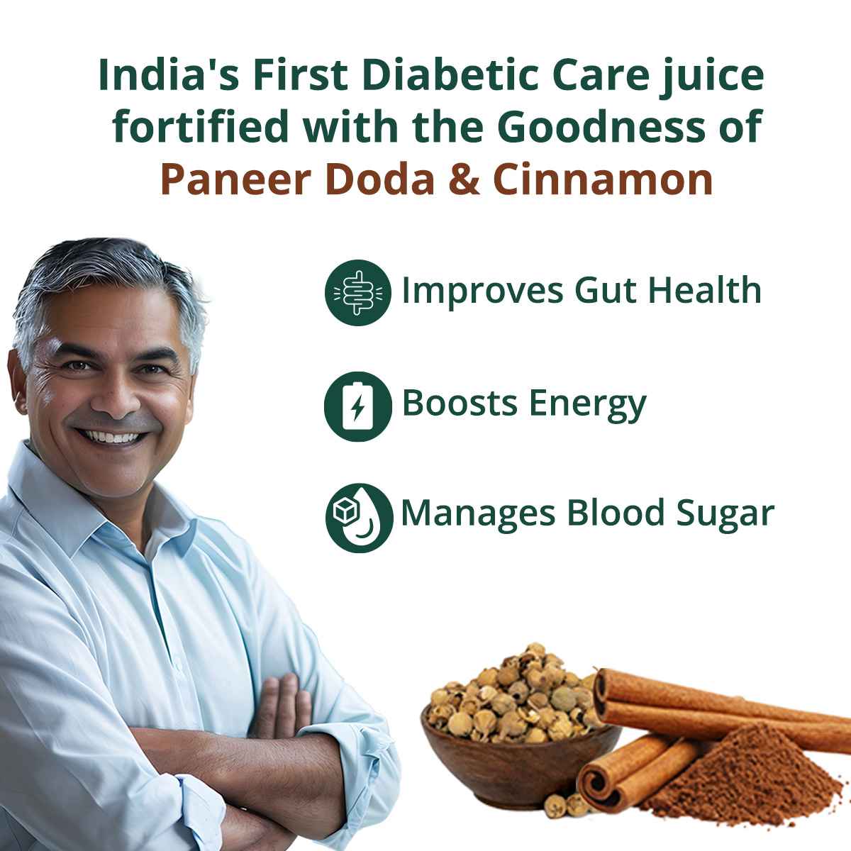 Diab Balance Juice with Paneer Doda & Cinnamon | Reduces Blood Sugar & Boosts Insulin