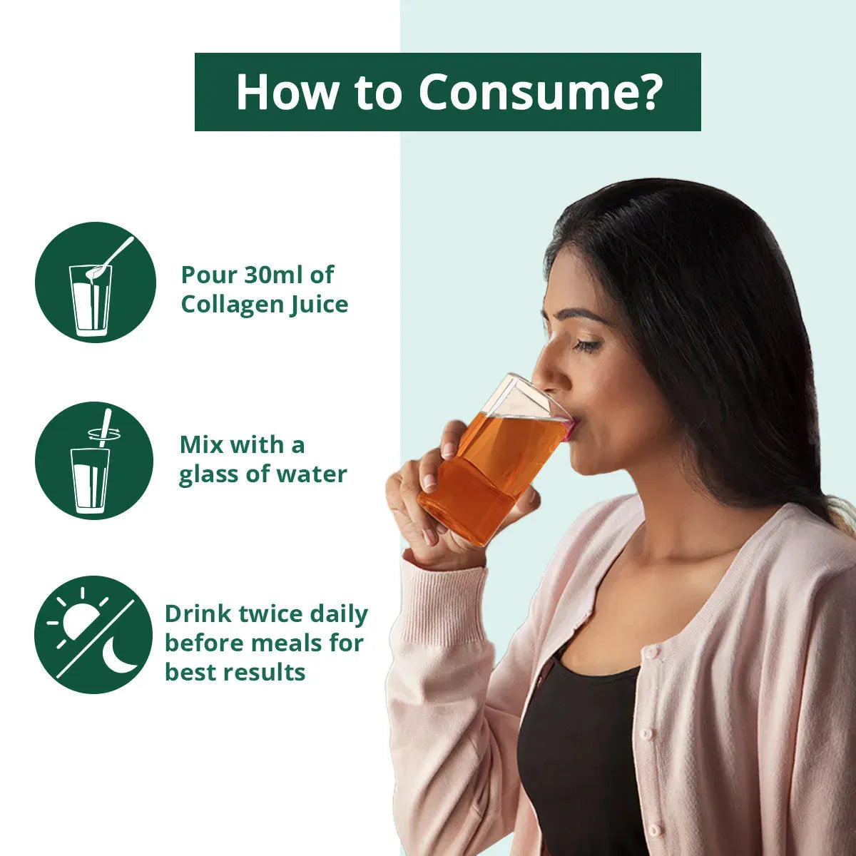 Collagen Juice, 500 ml With Maha Bhringraj Oil for Hair - 100ml Freebie - Vansaar