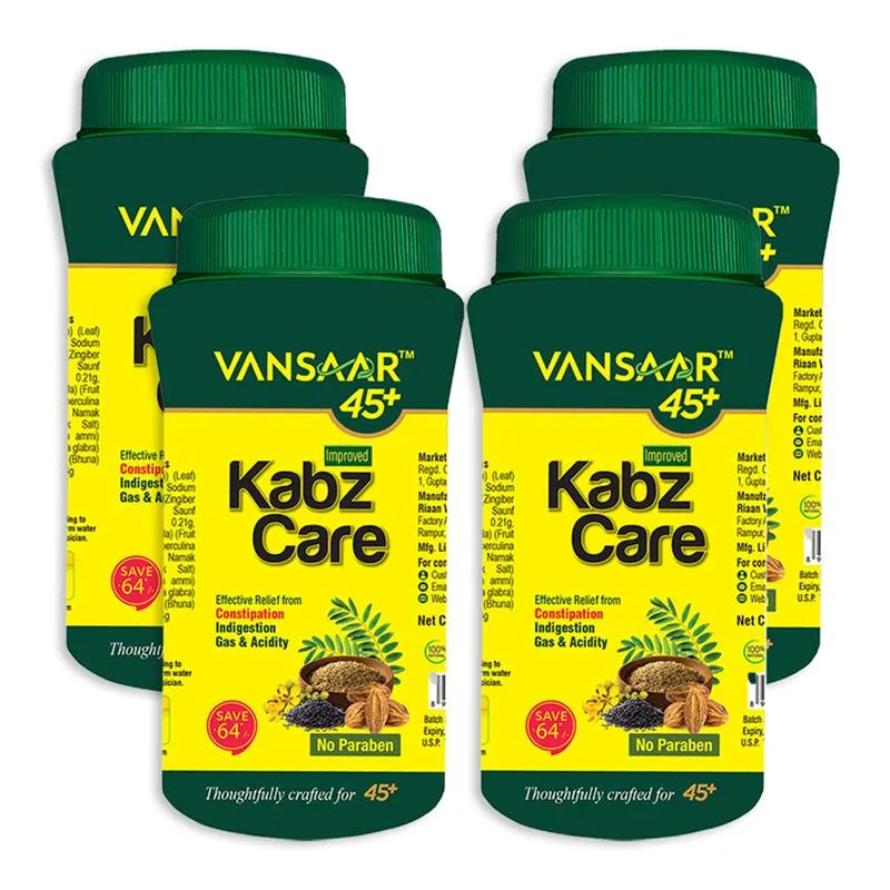 KabzCare (120gm X 4) | Effectively Relieves Constipation, Gas & Acidity | Non-Habit Forming