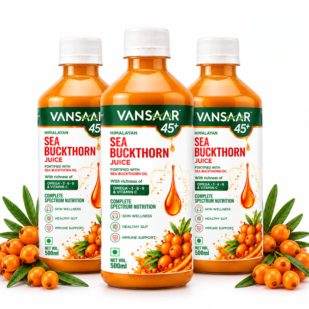 Sea Buckthorn Juice | Made with Pure Sea Buckthorn Berry Pulp | Fortified with Sea Buckthorn Oil.