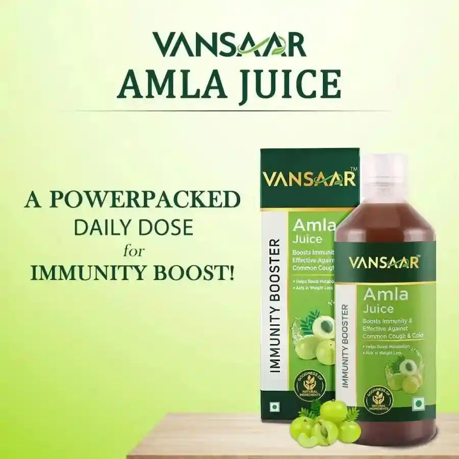 Amla Juice | Strengthens Immunity Naturally | 100% Cold Pressed | Power Of 75 Amlas Per Bottle - Vansaar