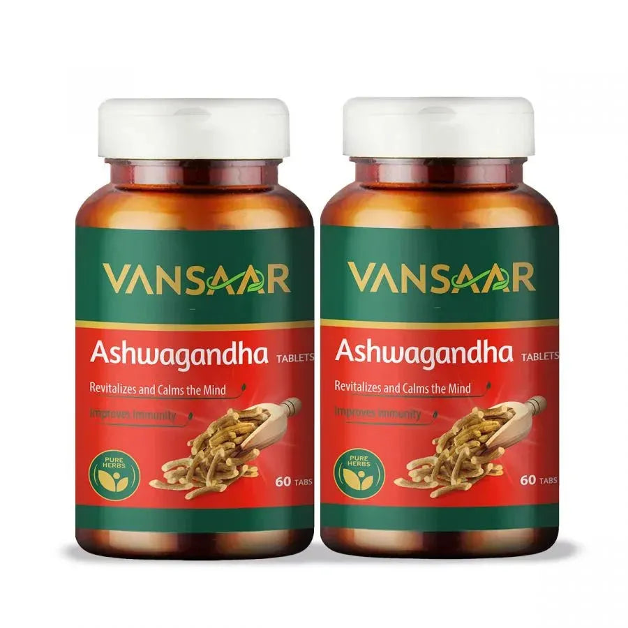 Ashwagandha Tablets For 45+ Men & Women | 4X Stress & Anxiety Relief | Better Sleep Quality | Non-Habit Forming, 100% Pure Ashwagandha With Withanoid. - Vansaar