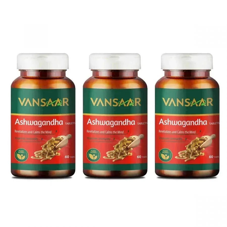 Ashwagandha Tablets For 45+ Men & Women | 4X Stress & Anxiety Relief | Better Sleep Quality | Non-Habit Forming, 100% Pure Ashwagandha With Withanoid. - Vansaar