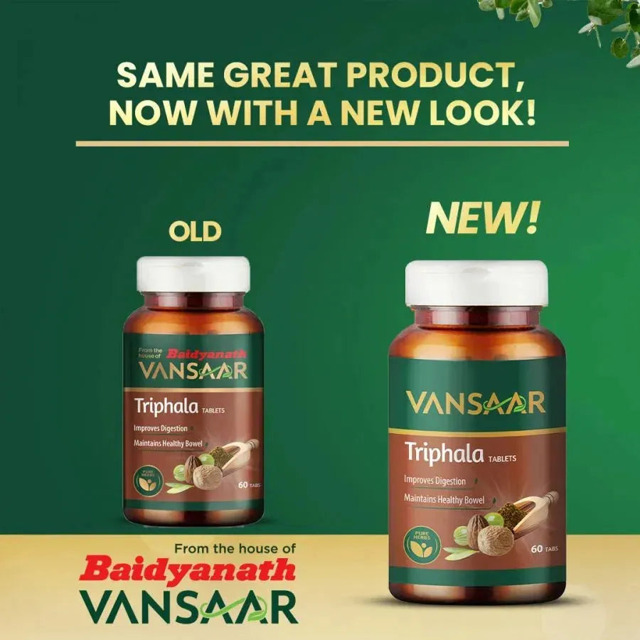 Triphala Tablet | Supports Bowel Wellness | Relieves Constipation & Indigestion - Vansaar