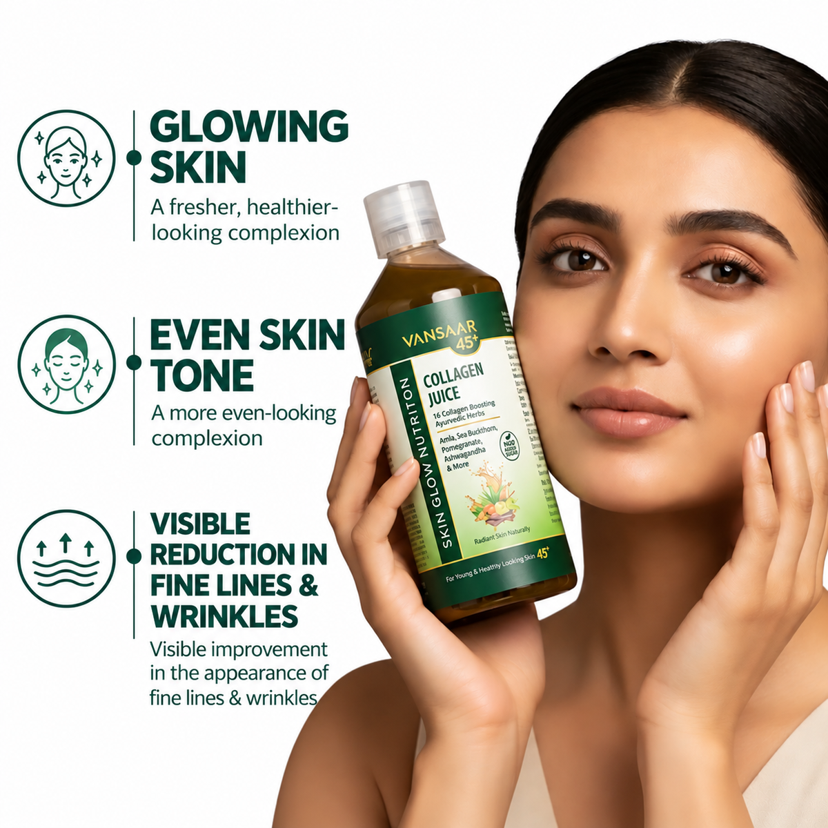 Collagen Juice + AloeVera Gel | With Sea Buckthorn & Vitamin C to reduce Wrinkles & Pigmentation