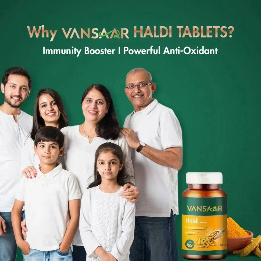 Haldi Tablets | Natural Immunity Booster | Relieves Constipation & Indigestion - Vansaar