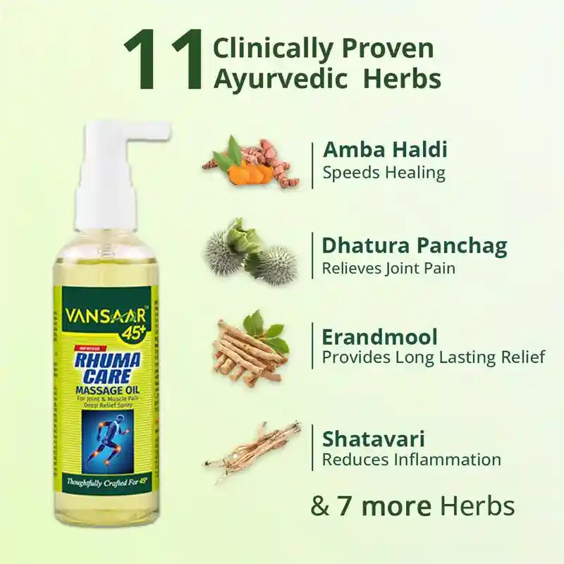Rhuma Care Oil | Deep, Long-Lasting Relief | Ideal for Knee, Neck, Back & Joint Pain | 100% Ayurvedic Formula