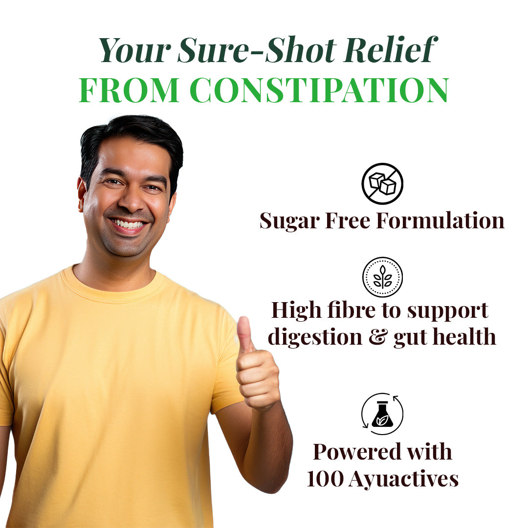 Gut Relief (Sugar Free) | For Constipation & Bloating | 6 Ayurvedic Herbs like Isabgol