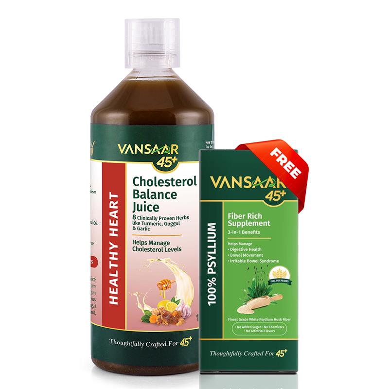 Cholesterol Balance Juice, 1L | Heart Health Supplement with Arjuna, Guggul & 6 Potent Herbs | Reduces Bad & Improves Good Cholesterol