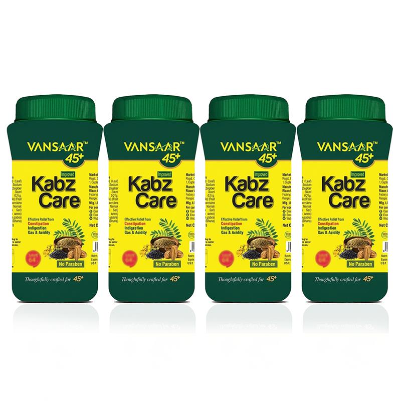 KabzCare (120gm X 4) | Effectively Relieves Constipation, Gas & Acidity | Non-Habit Forming