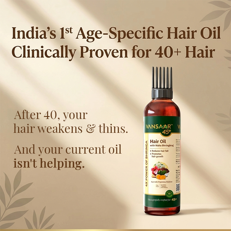 Clinically Proven Hair Oil For 40+ Hair | Reduces Hair Fall | With 4X Bhringhraj | 19 Potent Herbs