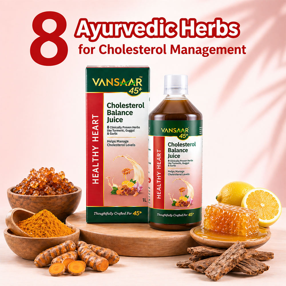 Cholesterol Balance Juice, 1L | Heart Health Supplement with Arjuna, Guggul & 6 Potent Herbs | Reduces Bad & Improves Good Cholesterol
