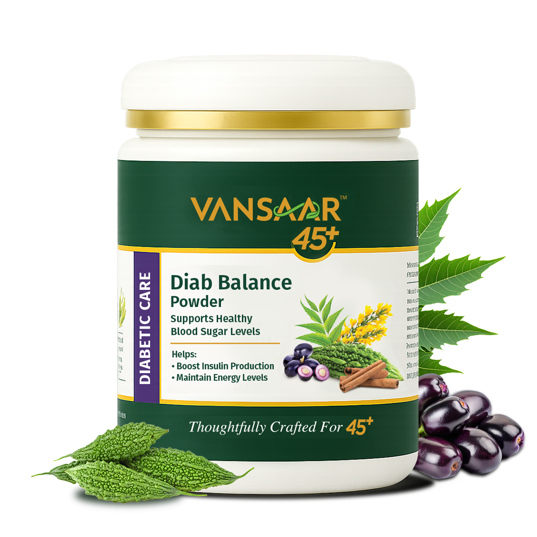 Diab Balance Powder - 250g | Karela, Jamun, Neem Powder Enhanced with 11 Clinically Proven Herbs | Ayurvedic Sugar Management For Diabetes Care | No Preservatives, Easy to Mix