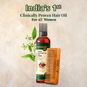 Hair Oil For 45+ Women | Clinically Proven To Reduce Hair Fall | Maha Bhringhraj Oil with Free Kacchi Neem Comb