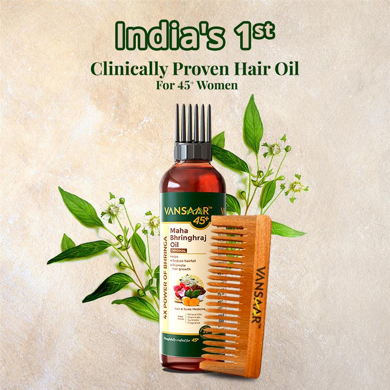 Clinically Proven Hair Oil | Reduces Hair Fall | With Maha Bhringhraj | 26 Potent Herbs | Free Kacchi Neem Comb