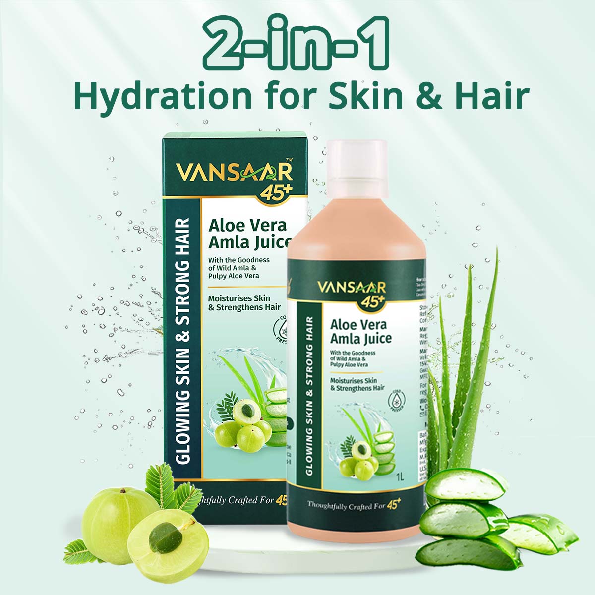 Aloe Vera Amla Juice for 45+ Adults | 100% Cold Pressed Harvested in 24 Hours