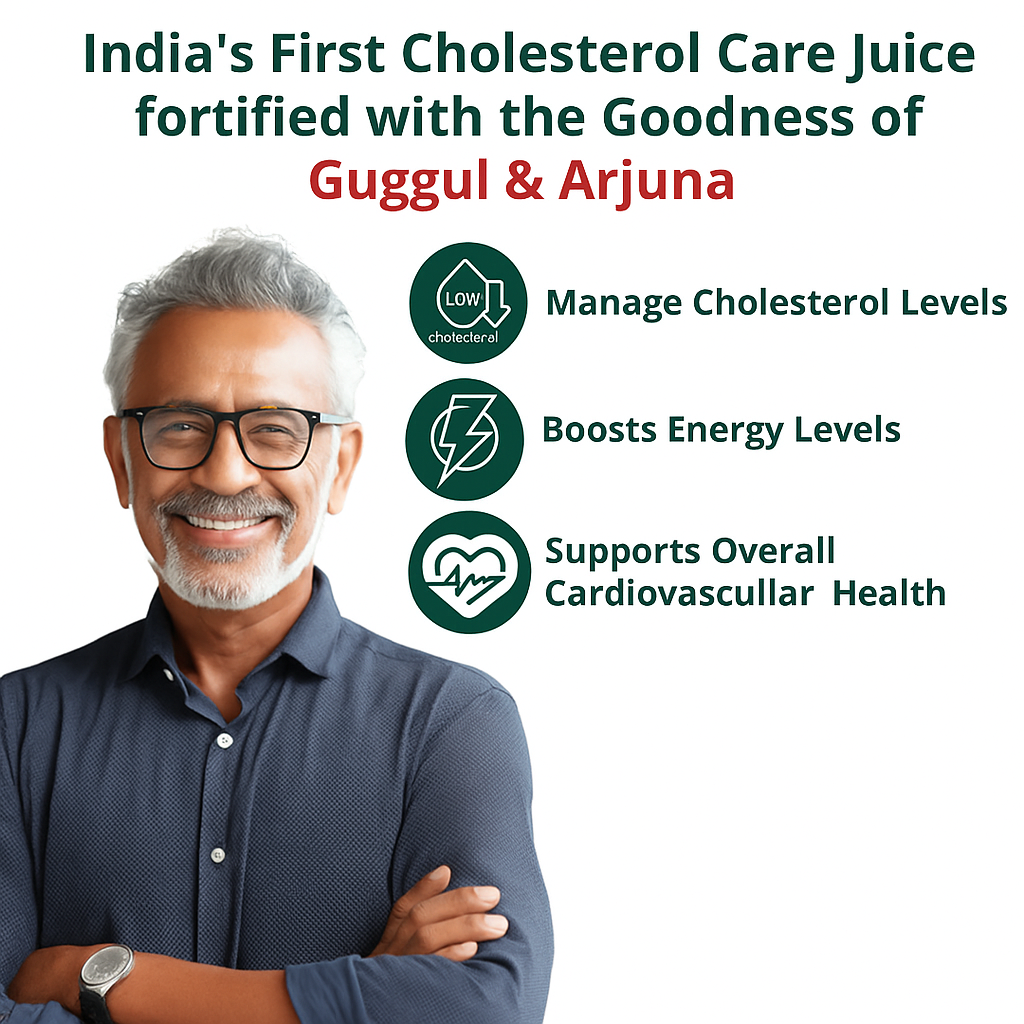 Cholesterol Balance Juice, 1L | Heart Health Supplement with Arjuna, Guggul & 6 Potent Herbs | Reduces Bad & Improves Good Cholesterol