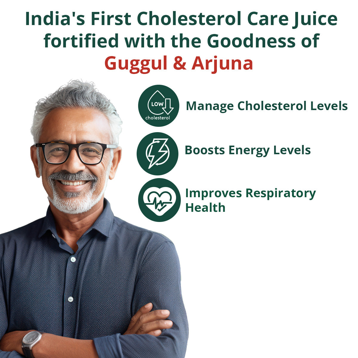 Cholesterol Balance Juice with Guggul & Arjuna - 1L | Reduces Bad & Improves Good Cholesterol 