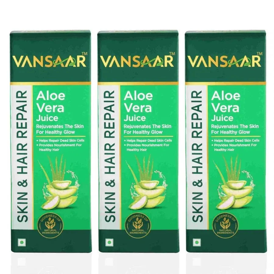 Aloe Vera Juice | For Glowing Skin & Healthy Hair| 100% Cold Pressed | Farm to Bottle in 4 Hours - Vansaar