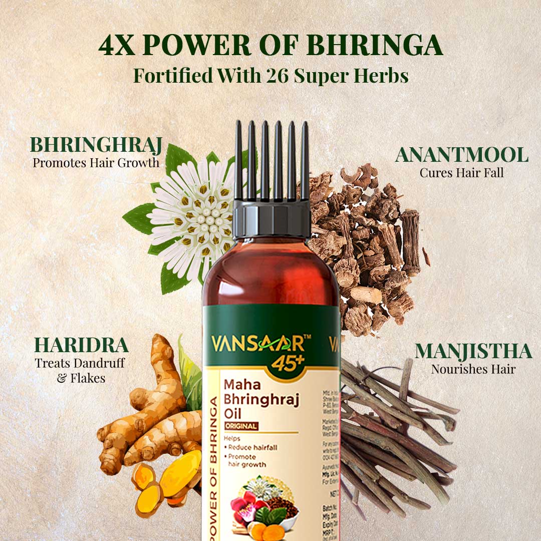 Original Maha Bhringhraj Oil | Reduces Hair Fall by 20%- Clinically Proven | Free Kacchi Neem Comb