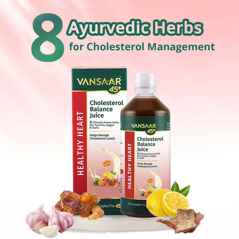 Cholesterol Balance Juice, 1L | Heart Health Supplement with Arjuna, Guggul & 6 Potent Herbs | Reduces Bad & Improves Good Cholesterol