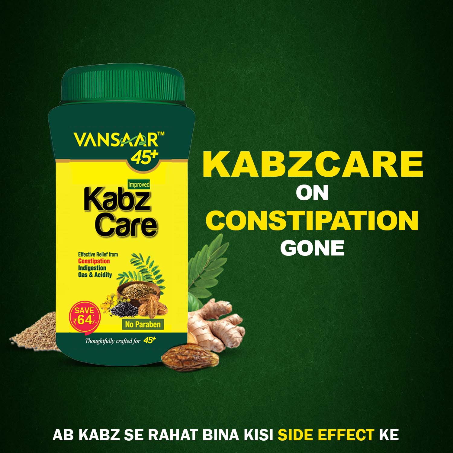 KabzCare | Effectively Relieves Constipation & Acidity | Non-Habit Forming