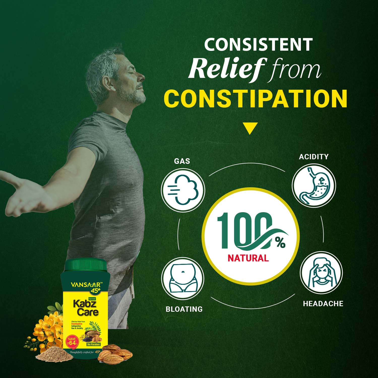 KabzCare | Effectively Relieves Constipation & Acidity | Non-Habit Forming