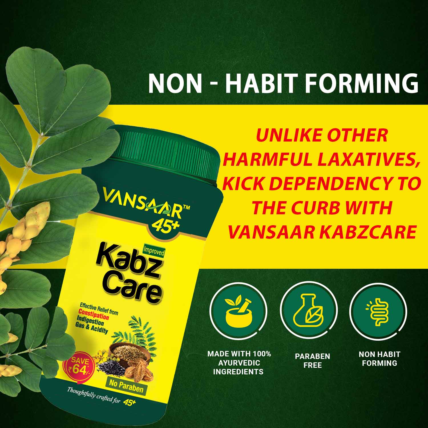 KabzCare | Effectively Relieves Constipation & Acidity | Non-Habit Forming