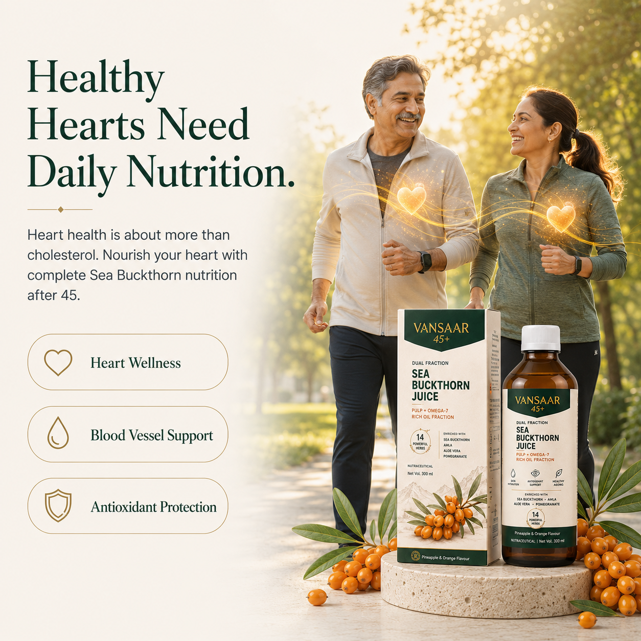 [Pre-Order Registration] Vansaar 45+ Sea Buckthorn Juice for Heart Health | Dual Fraction Technology™ | Supports Cardiovascular Wellness & Blood Vessel Health