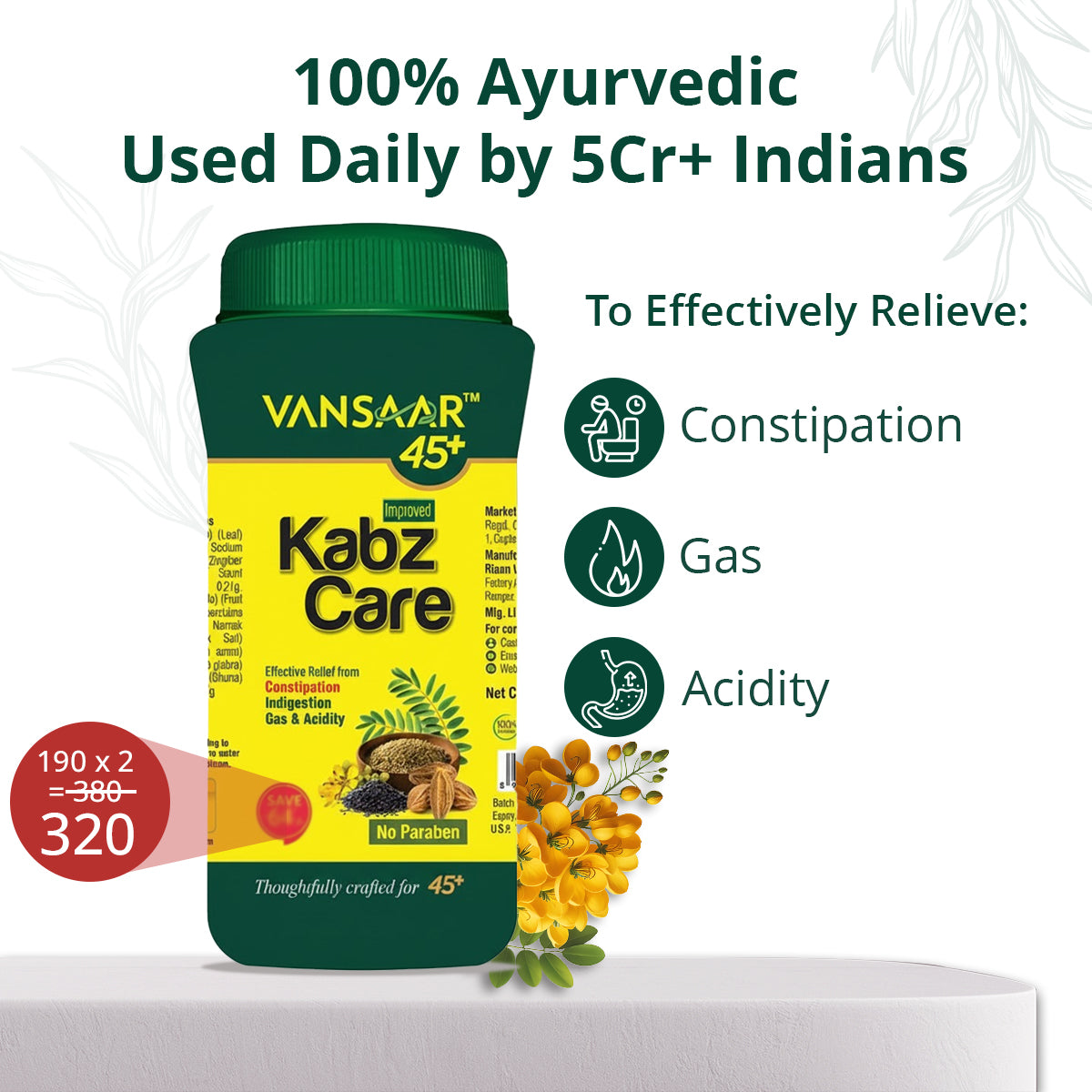 KabzCare | Effectively Relieves Constipation. Gas & Acidity | Non-Habit Forming