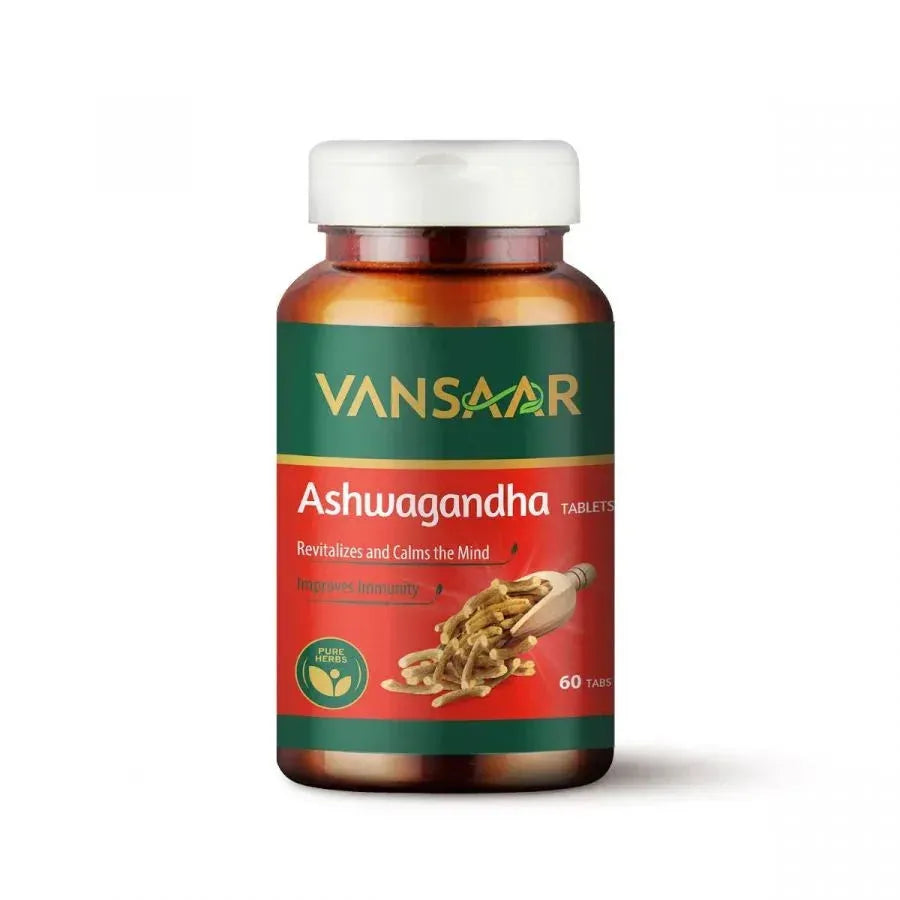 Ashwagandha Tablets For 45+ Men & Women | 4X Stress & Anxiety Relief | Better Sleep Quality | Non-Habit Forming, 100% Pure Ashwagandha With Withanoid. - Vansaar