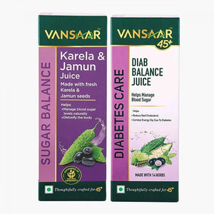Diabetic Care Combo - Diab Balance & Karela Jamun Juice - 1L Each - Vansaar