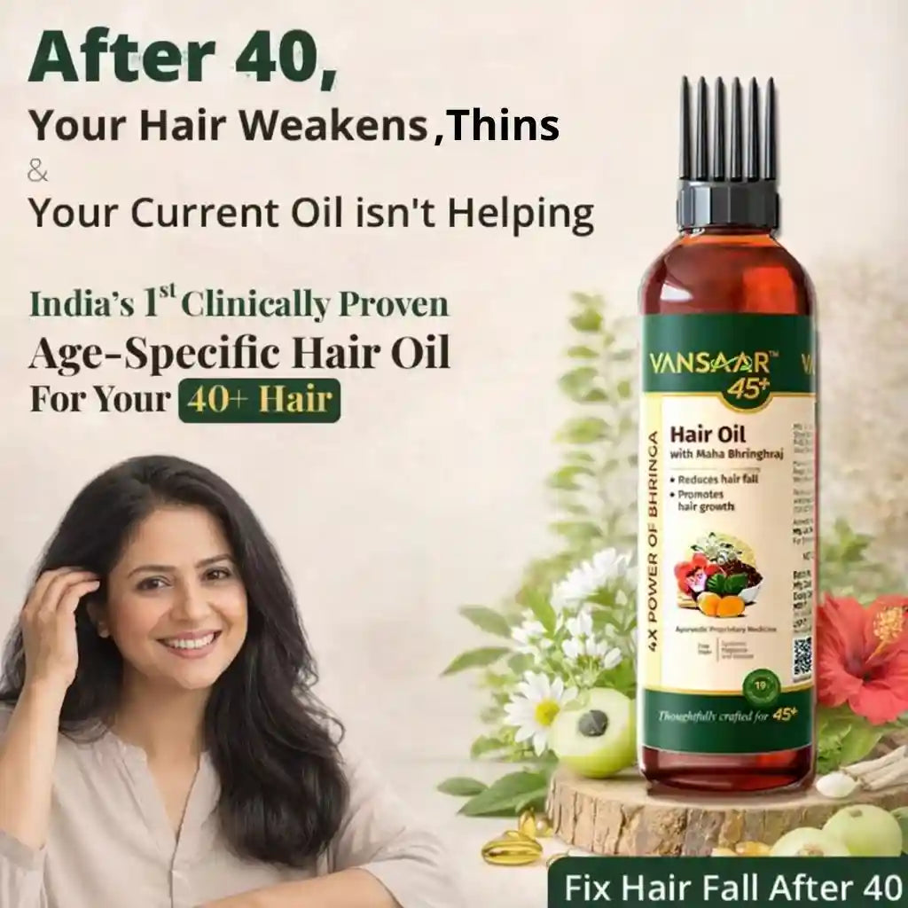 Clinically Proven Hair Oil For 40+ Hair | Reduces Hair Fall | With 4X Bhringhraj | 19 Potent Herbs