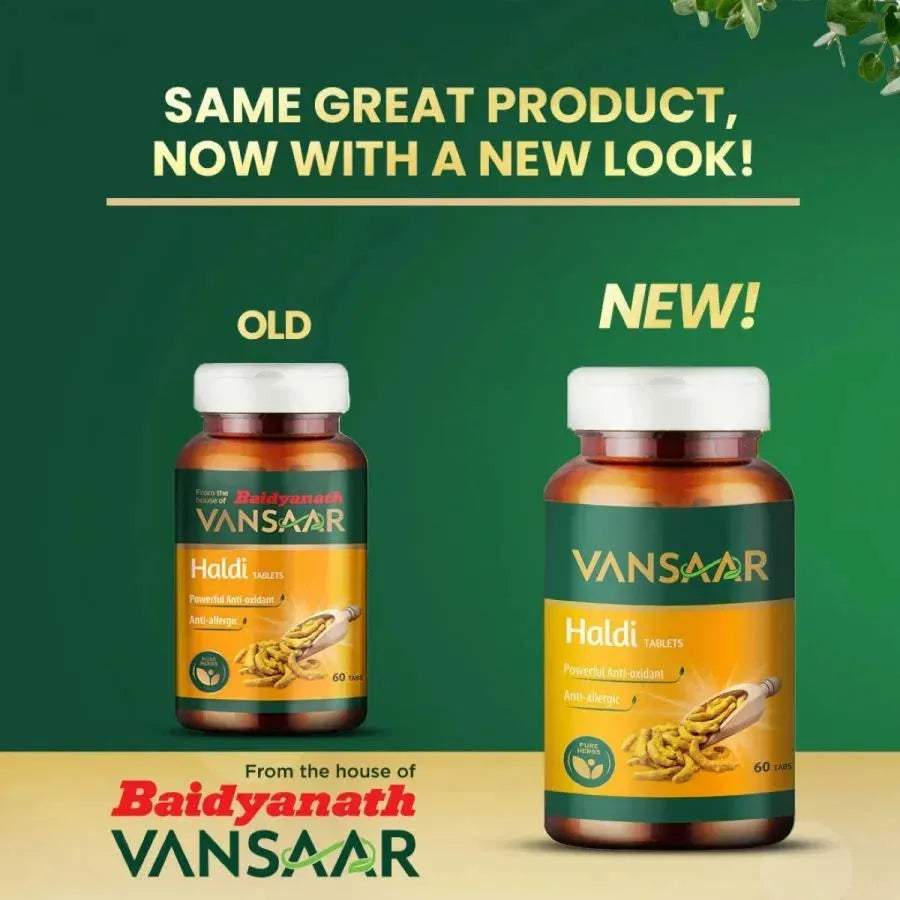 Haldi Tablets | Natural Immunity Booster | Relieves Constipation & Indigestion - Vansaar