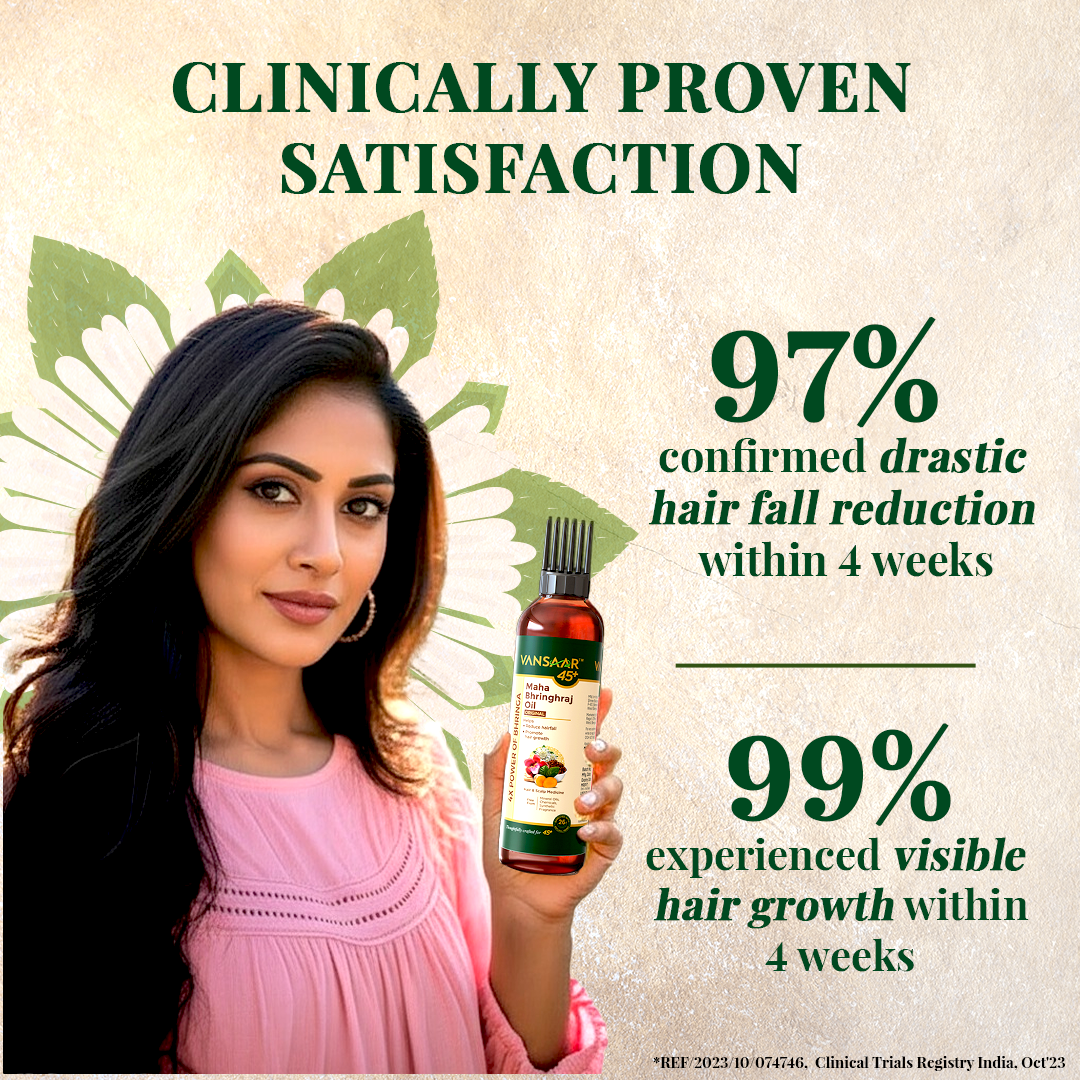 Clinically Proven Hair Oil | Reduces Hair Fall | With Maha Bhringhraj | 26 Potent Herbs | Free Kacchi Neem Comb