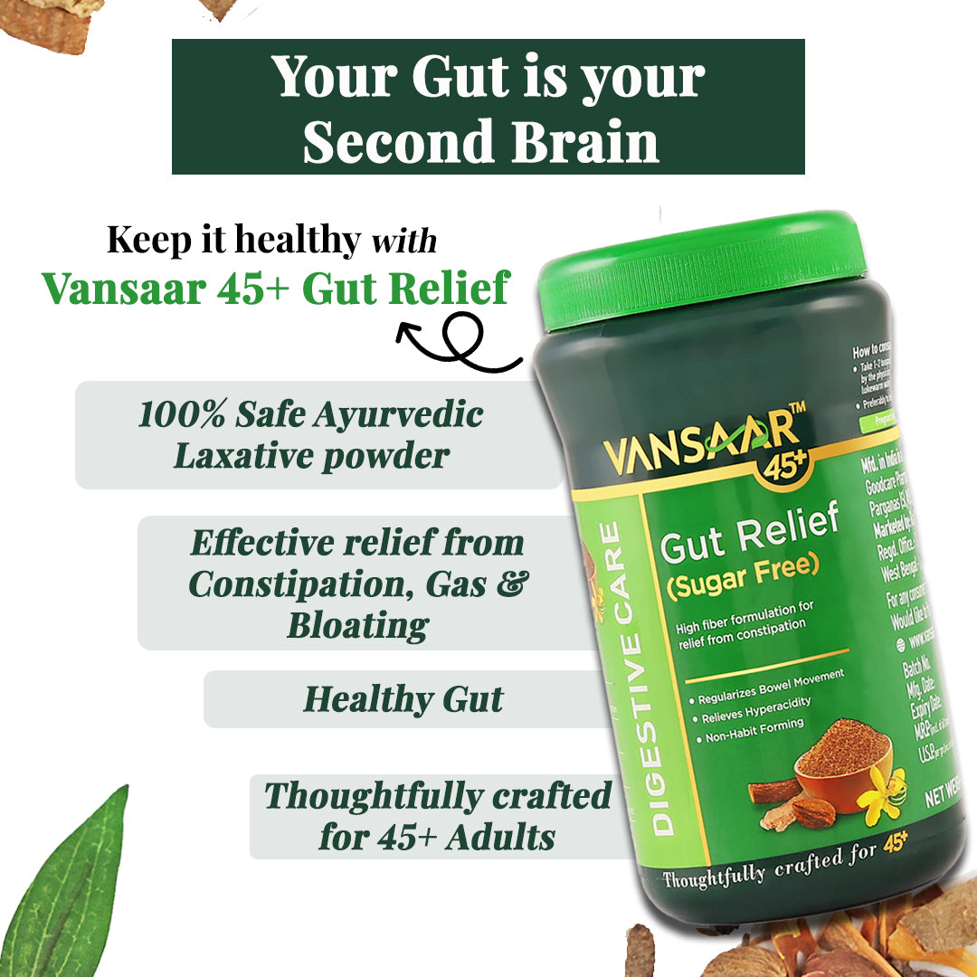 Gut Relief (Sugar Free) | For Constipation & Bloating | 6 Ayurvedic Herbs like Isabgol