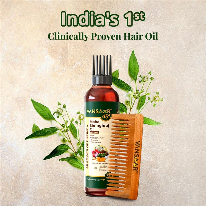 Clinically Proven Hair Oil | Reduces Hair Fall | With Maha Bhringhraj | 26 Potent Herbs | Free Kacchi Neem Comb