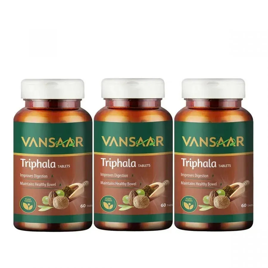 Triphala Tablet | Supports Bowel Wellness | Relieves Constipation & Indigestion - Vansaar