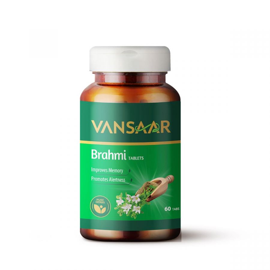 Vansaar Brahmi Tablets - 60 Tablets | Promotes Mind Relaxation | Helps Improve Alertness