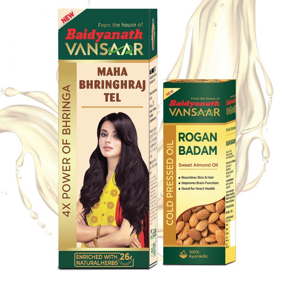 Vansaar Maha Bhringraj Hair Oil -200ml And Rogan Badam Oil 50ML Combo
