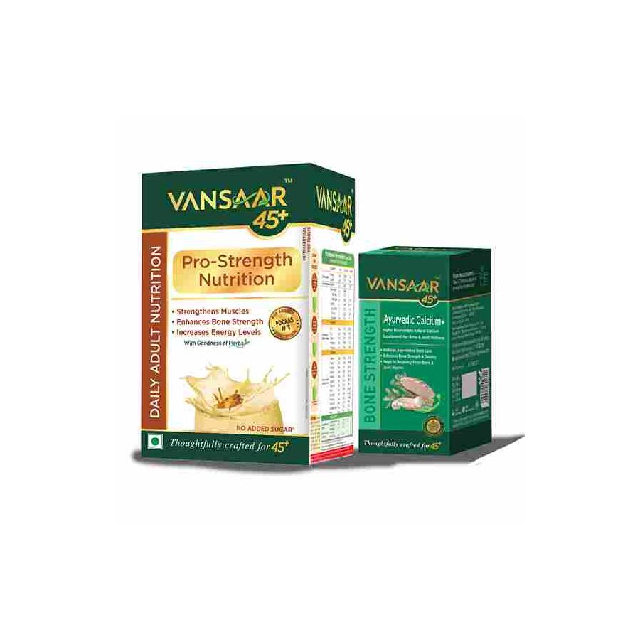 Vansaar 45+ Pro-Strength Nutrition 400g And Calcium Plus Combo
