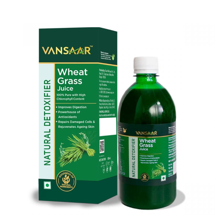 Vansaar Wheatgrass Juice | Natural Liver detox & Gut cleanser Juice | Superfood for Weight & Cholesterol management | 8th Day Harvest for Maximum Nutrition - 500 ml